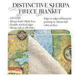 Flathead Valley Montana Kalispell Whitefish Big Fork Map Blanket Double Stitched Edges Cozy Luxury Soft 430 GSM Polyester Throw Blanket
