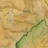 278-Custom map of Montana waterways, Wyoming,miles city,lake flathead,Kalispell,bozeman,vintage map by Lisa Mid