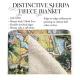 Jupiter Florida Map Blanket Double Stitched Edges Cozy Luxury Fluffy Super Soft 430 GSM Polyester Throw Blanket