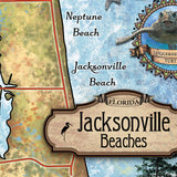 Jacksonville The Beaches of Florida Map Blanket Double Stitched Edges Cozy Luxury Fluffy Super Soft 430 GSM Polyester Throw Blanket