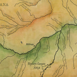 278-Custom map of Montana waterways, Wyoming,miles city,lake flathead,Kalispell,bozeman,vintage map by Lisa Mid