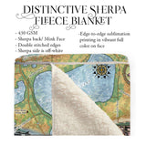 Lower Cullen Lake Minnesota Map Sherpa Fleece Blanket Double Stitched Edges Cozy Luxury Fluffy Super Soft 430 GSM Polyester Throw Blanket