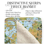 Lake Minnetonka Minnesota Map Sherpa Fleece Blanket Double Stitched Edges Cozy Luxury Fluffy Super Soft 430 GSM Polyester Throw Blanket