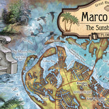 Marco Island Florida Map Blanket Double Stitched Edges Cozy Luxury Fluffy Super Soft 430 GSM Polyester Throw Blanket