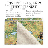 Lakes of The Kettle Moraine Wisconsin Map Blanket Double Stitched Edges Cozy Luxury Fluffy Super Soft 430 GSM Polyester Throw Blanket
