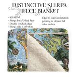 Marco Island Florida Map Blanket Double Stitched Edges Cozy Luxury Fluffy Super Soft 430 GSM Polyester Throw Blanket