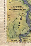 118 ST. John's River Vintage map,Vintage map art,Florida vintage map,old map,map vintage,map art vintage,map antique,flordia map,coastal map