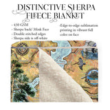 Jacksonville and The St. John's River Florida Map Blanket Double Stitched Edges Luxury Fluffy Super Soft 430 GSM Polyester Throw Blanket