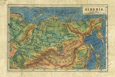 115 Siberia 1906 11x14" vintage historic antique map poster print by Lisa Middleton