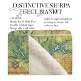 Lewis Smith Lake Alabama Map Art Blanket Throw Polar/ Silky/ Sherpa Fleece Warm Blanket for Winter Bed Couch Sofa Chair Dorm Gift & Travel
