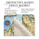Petoski Lakes Traverse City Sherpa Fleece Blanket Double Stitched Edges Cozy Luxury Fluffy Super Soft 430 GSM Polyester Throw Blanket