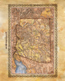 016 Arizona 1879 11x14" vintage historic antique map poster print by Lisa Middleton