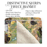 Yellowstone National Park Wyoming Montana Map Blanket Double Stitched Edges Cozy Fluffy Super Soft 430 GSM Polyester Throw Blanket
