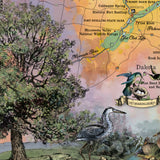 214 MNRRA Mississippi River Custom Map,wabasha,Stockholm,prescott,pepin,minneapolis,cottage grove,ellsworth,hand painted map by Lisa Middlet