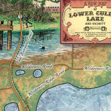 286-Lower Cullen Lake, Minnesota vintage historic antique map poster print by Lisa Middleton