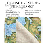 Ten Mile Lake Minnesota Map Art Sherpa Fleece Blanket Double Stitched Edges Cozy Luxury Fluffy Super Soft 430 GSM Polyester Throw Blanket