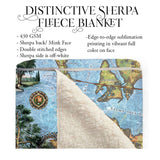 Anna Maria Florida Map Blanket Double Stitched Edges Cozy Luxury Fluffy Super Soft 430 GSM Polyester Throw Blanket