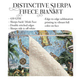 Sanibel Captiva Florida Map Blanket Double Stitched Edges Cozy Luxury Fluffy Super Soft 430 GSM Polyester Throw Blanket