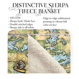 Clear Lake Custom Iowa Map Custom Map Art Blanket Double Stitched Edges Cozy Luxury Fluffy Super Soft 430 GSM Polyester Throw Blanket