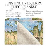 Pelican Lake Minnesota Map Sherpa Fleece Blanket Double Stitched Edges Cozy Luxury Fluffy Super Soft 430 GSM Polyester Throw Blanket