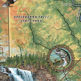 Gooseberry Falls State Park Minnesota Antique Map Art Blanket Throw Sherpa Fleece Vintage Blanket For Bed Sofa Travel Gift