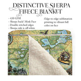 Chain O' Lakes Waupaca Wisconsin Sherpa Fleece Blanket Double Stitched Edges Cozy Luxury Fluffy Super Soft 430 GSM Polyester Throw Blanket