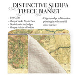 Montana Territory Tribal Map 1883 Old Montana Map Blanket Double Stitched Edges Cozy Fluffy Super Soft 430 GSM Polyester Throw Blanket