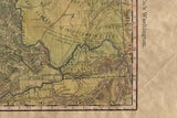 133 Washington Mappa Mundi Wagon Roads 1879 11x14" Antiquarian Maps,Antique Map,Historical Map,Great River Art,Painted Map by Lisa Middleton