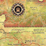 Asaroka and Beartooth Wilderness Montana Historic Map Art Blanket Throw Sherpa Fleece Warm Blanket For Bed Sofa Couch & Gift
