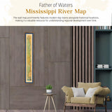 Great River Arts Father of Waters 1887 Mississippi River Map Art Gift - Paper Wall Map Art for Travelers - Lisa Middleton House Decor Artwork - Print Historical Map Poster Wall Decor