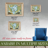 Great River Arts Cass Lake Minnesota Map Art - Ready to Frame Lake House Decor - Great Lakes Map Gift - Vintage Art Print Cabin Decor - Lake House Wall Decor Poster