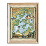 Great River Arts Lake of the Woods Minnesota & Ontario Map Art - Ready to Frame Lake House Decor - Great Lakes Map Gift - Vintage Art Print Cabin Decor - Lake House Wall Decor Poster