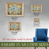 Great River Arts Minocqua Chain of Lakes Map Art - Wisconsin Lakes Map Gift - Ready to Frame Lake House Decor - Vintage Art Print Cabin Decor - Lake House Wall Decor Poster for Living Room