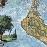 Florida Map, Florida Art, Florida Vintage, Custom Map Gift, Vintage Map, Siesta Key, Florida Gift, Beach House Wall Decor, Beach House Gift