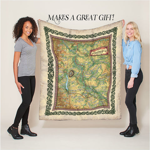 Snoqualmie Valley Washington Map Sherpa Fleece Blanket Double Stitched Edges Cozy Luxury Fluffy Super Soft 430 GSM Polyester Throw Blanket