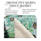 Ski Runs Whitefish Montana Old Montana Map Blanket Double Stitched Edges Cozy Luxury Fluffy Super Soft 430 GSM Polyester Throw Blanket
