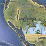 St Petersburg, Tampa Bay Map, beach art, Sun Coast map, florida map art, tampa bay, coastal art, florida gifts, FL gifts, Florida, ocean art