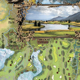 Shooting Star, Golf Course, Jackson Hole, Wyoming gifts, golf gifts, golfer gifts, wyoming map, custom golf maps, resort maps, travel maps