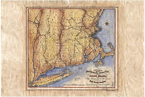 Great River Arts Massachusetts 1796 Historic Map Reproduction Artwork Wall Art Print Vintage