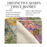 Mississippi River Driftless Region Minnesota Wisconsin Map Blanket Double Stitched Edges Cozy Fluffy Soft 430 GSM Polyester Throw Blanket