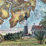 Savannah savannah map, Tybee Island, tybee island art, Savannah art, map print, Georgia gifts, Georgia art, coastal art, island decor, maps