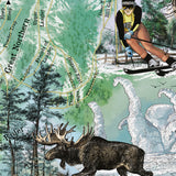 Great River Arts Big Mountain Ski Runs Historic Map Reproduction Artwork Wall Art Print Vintage