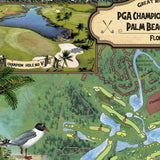 202 PGA Championship Golf Course Palm Beach Gardens Vintage map,Florida vintage map,old map,antique maps,map vintage,flordia map,coastal art