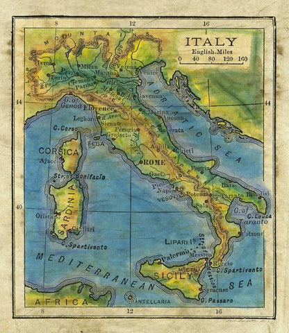 Italy, italy map, map italy, vintage map italy, italy vintage map, italy poster, italy art, italy poster print, italy print, old world map