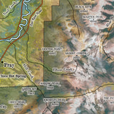 Montana map, paradise valley, bozeman, chico, livingston, yellowstone national park map, montana art, horse art, bear art map hand painted