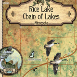 Rice Lake Chain of Lakes Minnesota Historic Map Art Print Poster Artwork Vintage Style Abstract Wall-Unframed Great Home Decor & Gift