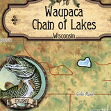 Waupaca Chain of Lakes Wisconsin Historic Map Art Print Poster Artwork Vintage Style Abstract Wall-Unframed Great Home Decor & Gift