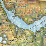North Carolina Map, Carolina Map, Vintage North Carolina, Large Map, Coastal Map, Vintage Map Print, Coastal Map Wall Art, Beaufort NC Map