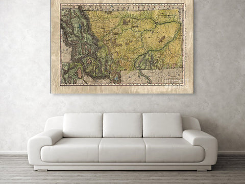Montana map, Railroads Vintage map, Vintage map art, Montana gifts, historical gifts, history teacher gifts, teacher gifts, western decor