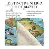 Maui Hawaii Map Art Blanket Throw Polar/ Silky/ Sherpa Fleece Vintage Blanket For Bedroom Sofa Chair Dorm Gift & Winter Traveling
